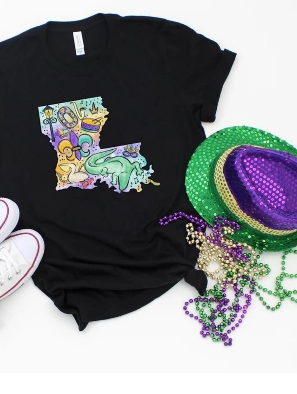 Mardi Gras State Graphic T-Shirt